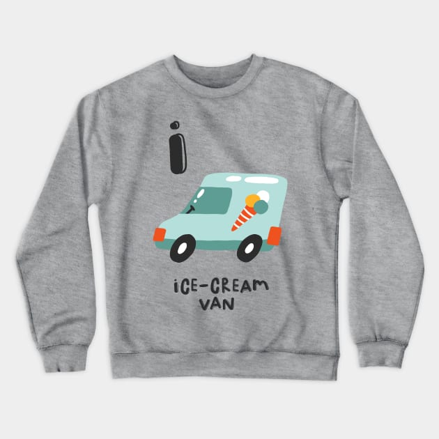 I is Ice Cream Van Crewneck Sweatshirt by JunkyDotCom